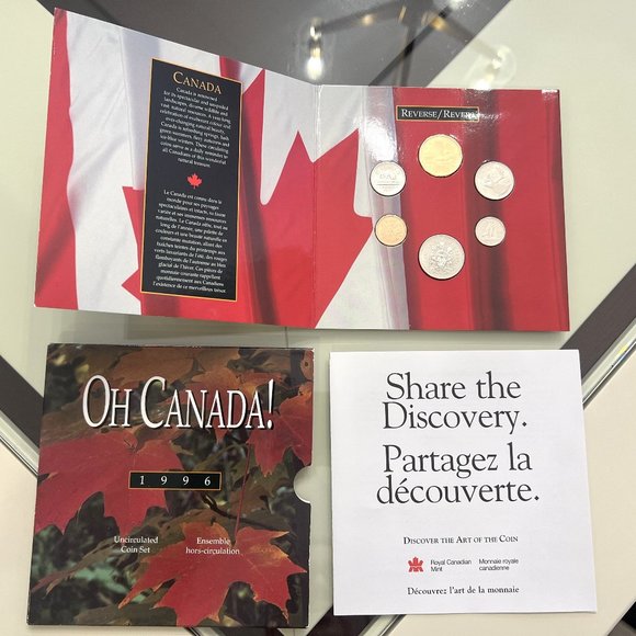 1996 'Oh Canada' Uncirculated Coin Set in Sealed Original Sleeve! - Picture 1 of 5